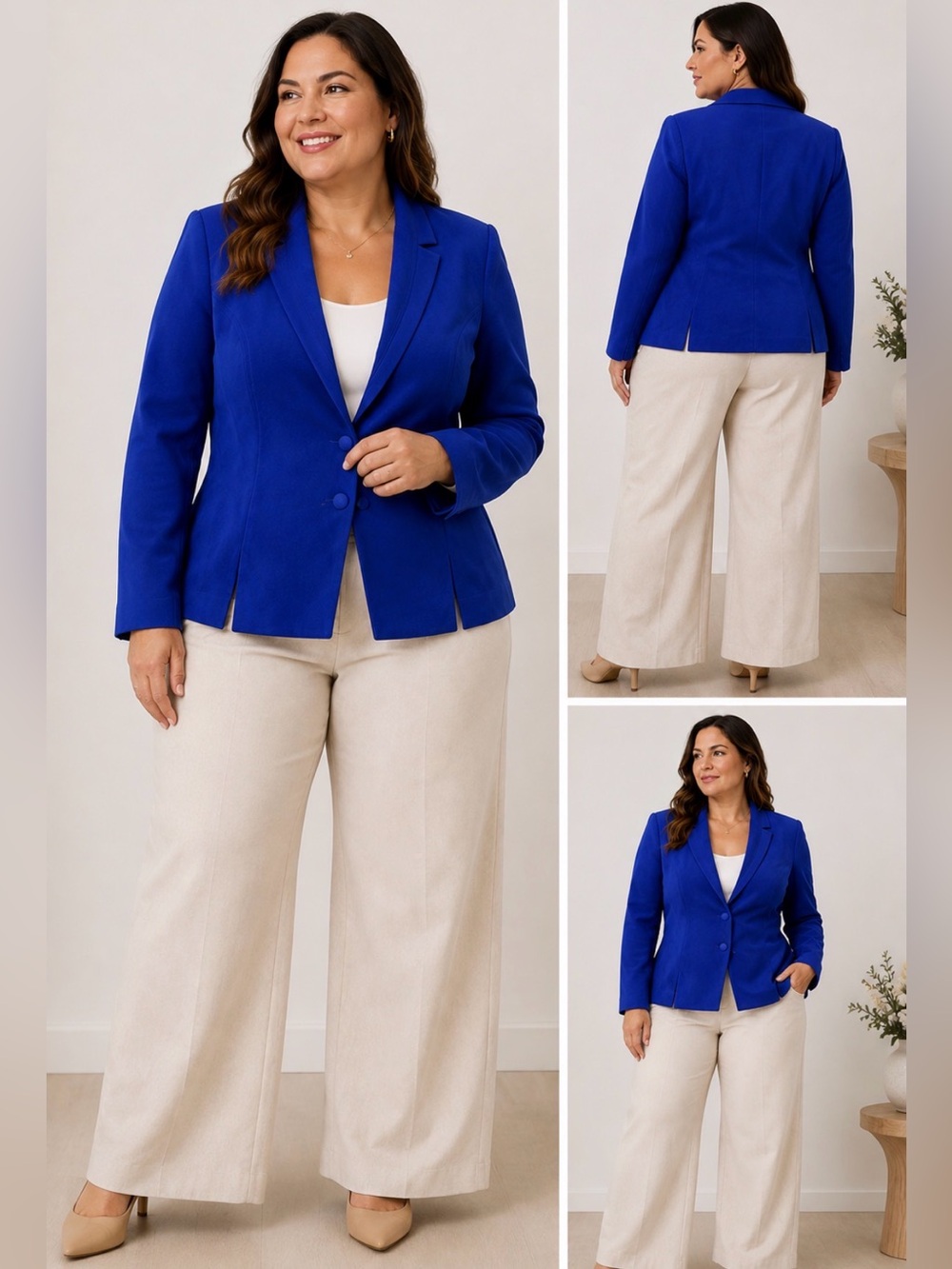 Vintage Jolibel Cobalt Blue Blazer 16P Petite Tailored Retro Jacket